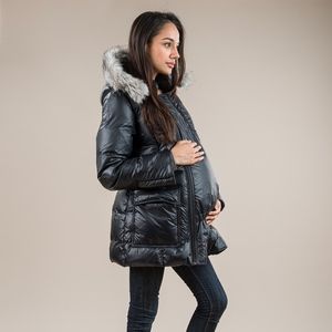 The M Coat Large Black Maternity Jacket